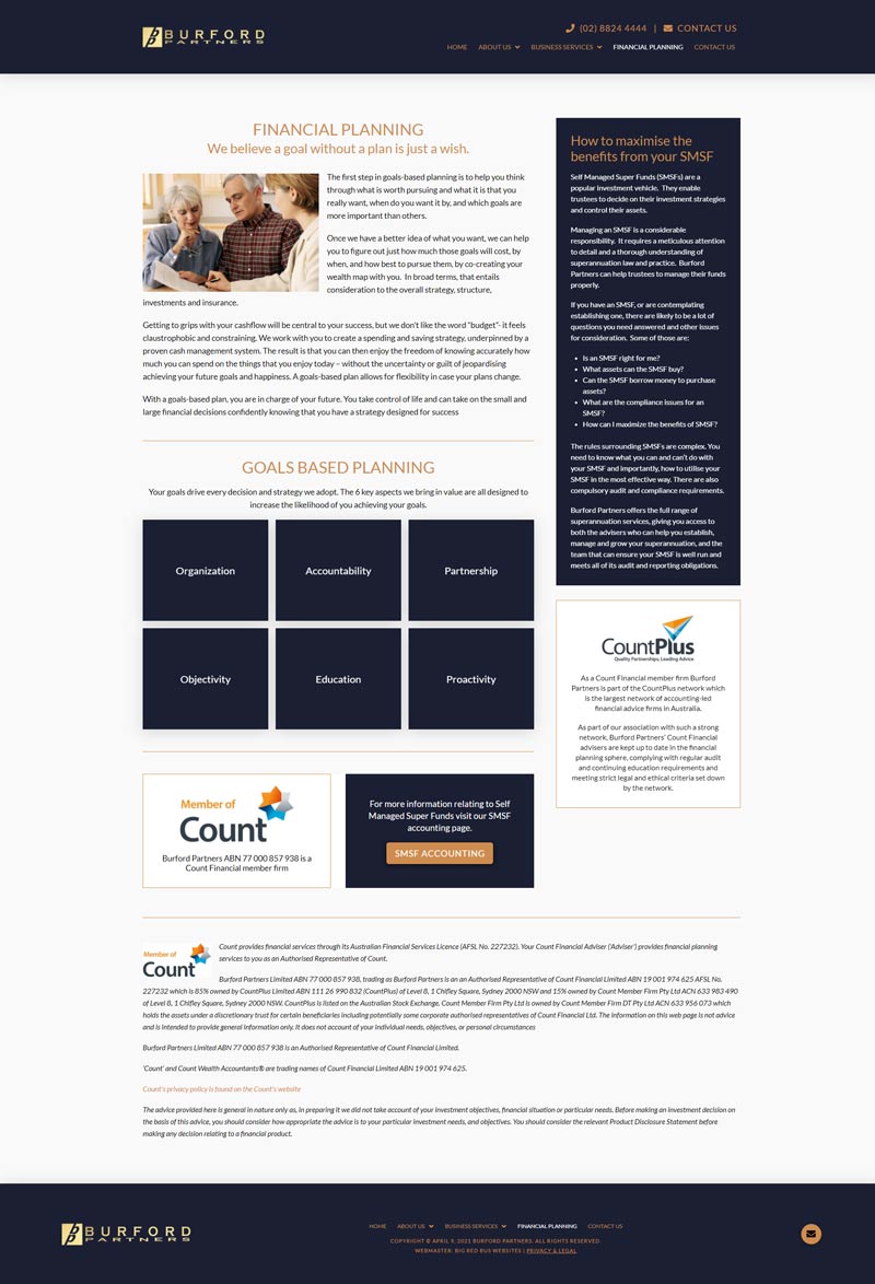 Burfords Partners website designed by Big Red Bus Websites - example 2