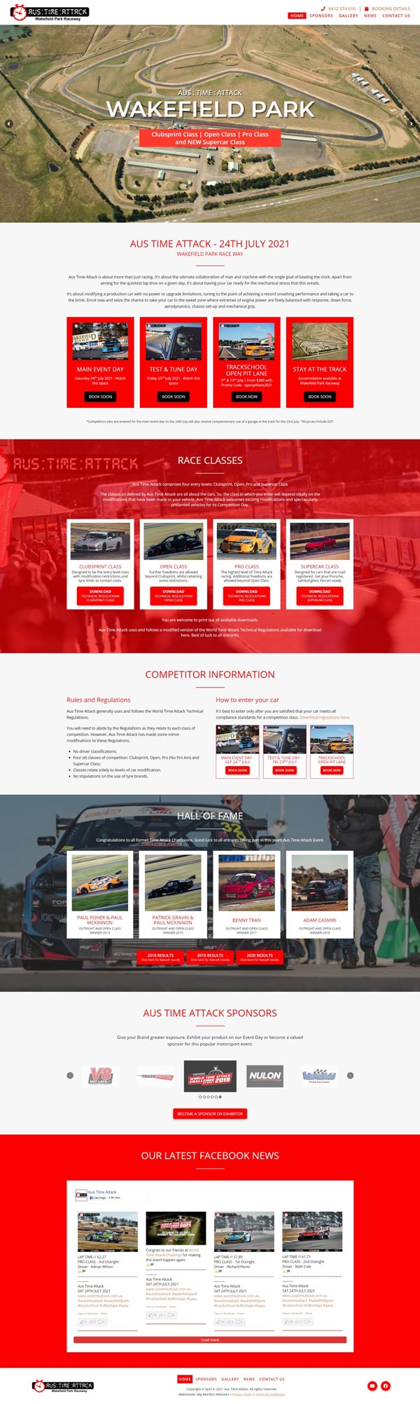 Aus Time Attack website designed by Big Red Bus Websites - ezample 1