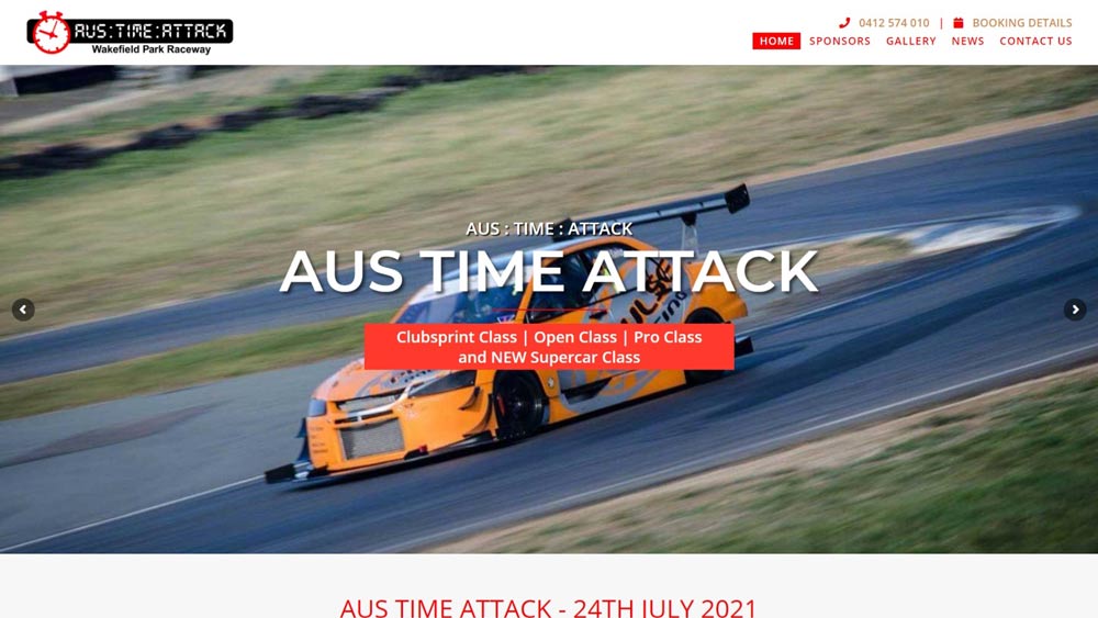 Featured image for “Aus Time Attack” website designed by Big Red Bus Websites