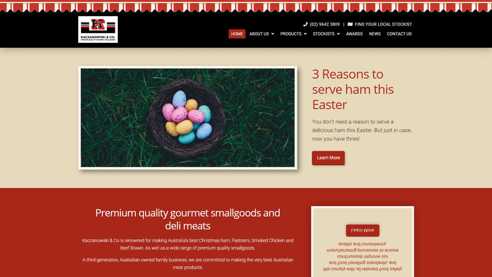 Kaczanowski & Co website designed by Big Red Bus Websites - desktop view 