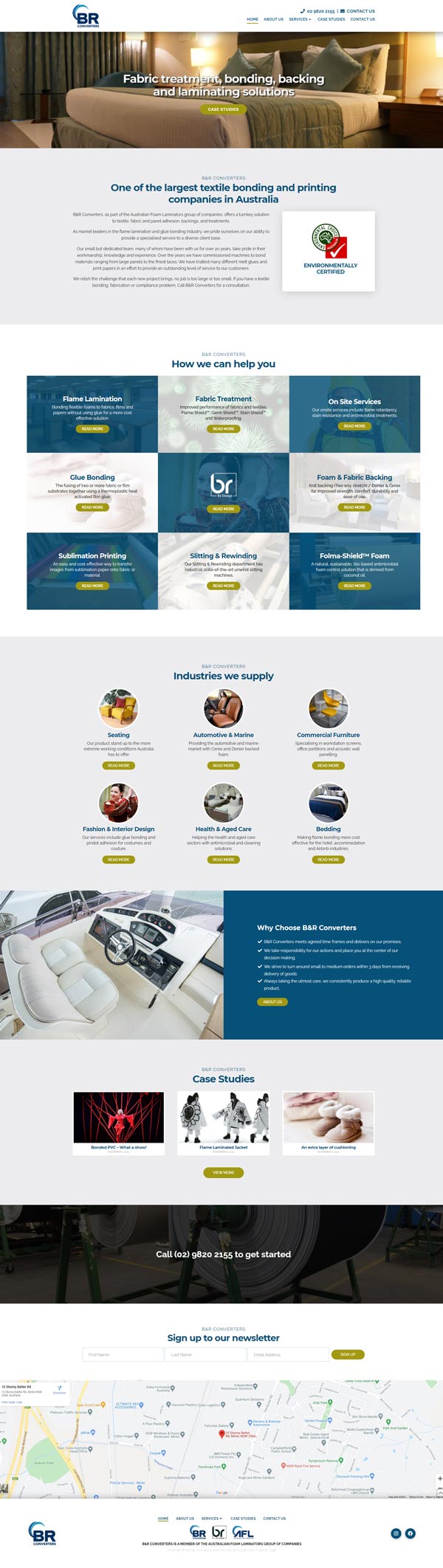 B&R Converters website designed by Big Red Bus Websites - ezample 1