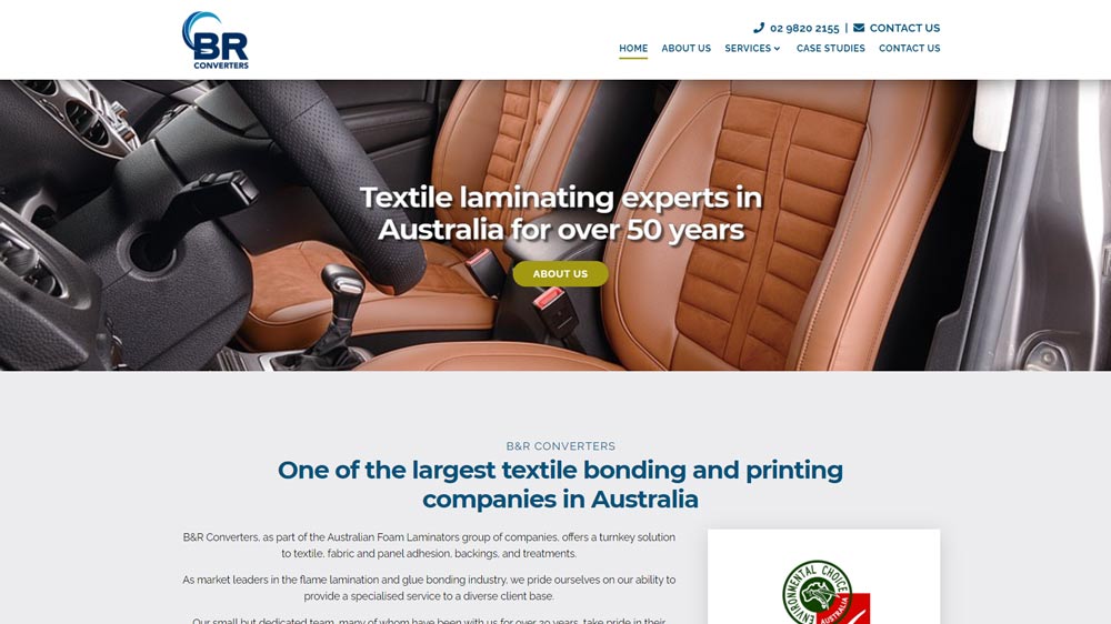 “B&R Converters” website designed by Big Red Bus Websites - South West Sydney
