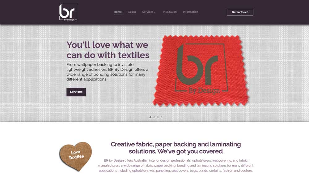 BR By Design website designed by Big Red Bus Websites - desktop view 