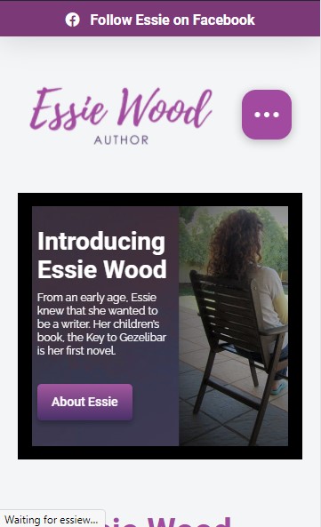 Essie Wood – Author website designed by Big Red Bus Websites - mobile view 