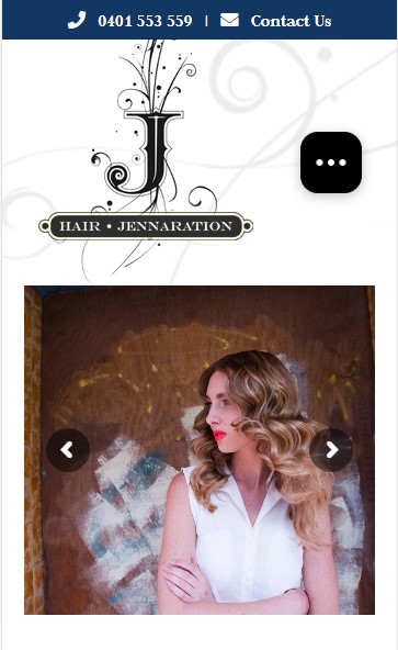 Hair Jennaration website designed by Big Red Bus Websites - mobile view 