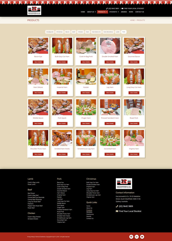 Kaczanowski & Co website designed by Big Red Bus Websites - example 2
