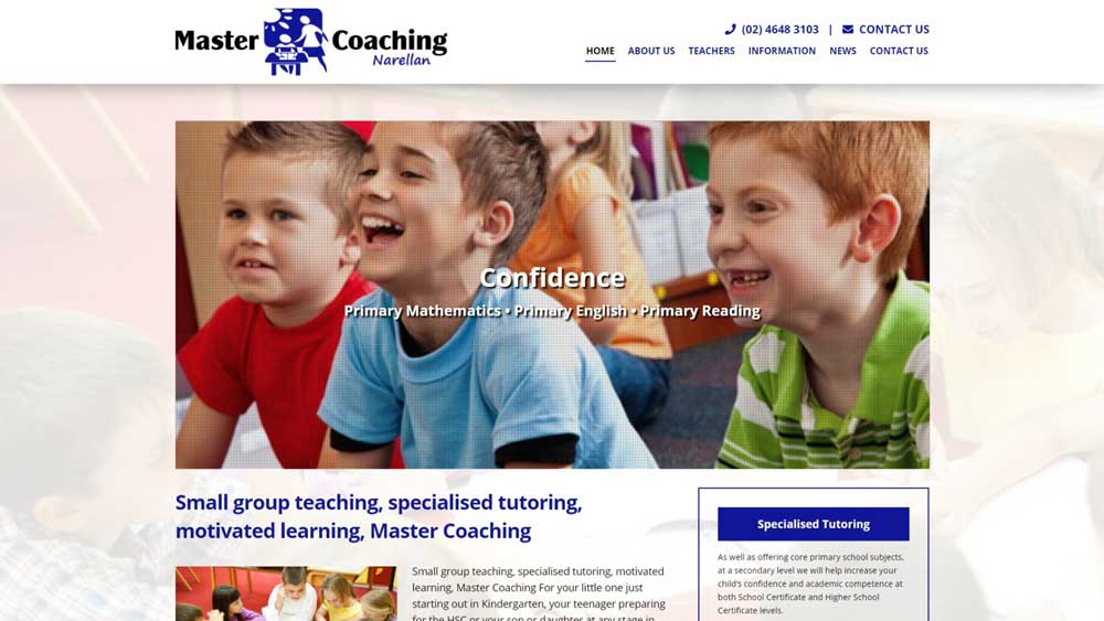 Master Coaching website designed by Big Red Bus Websites - desktop view