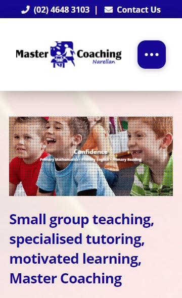 Master Coaching website designed by Big Red Bus Websites - mobile view