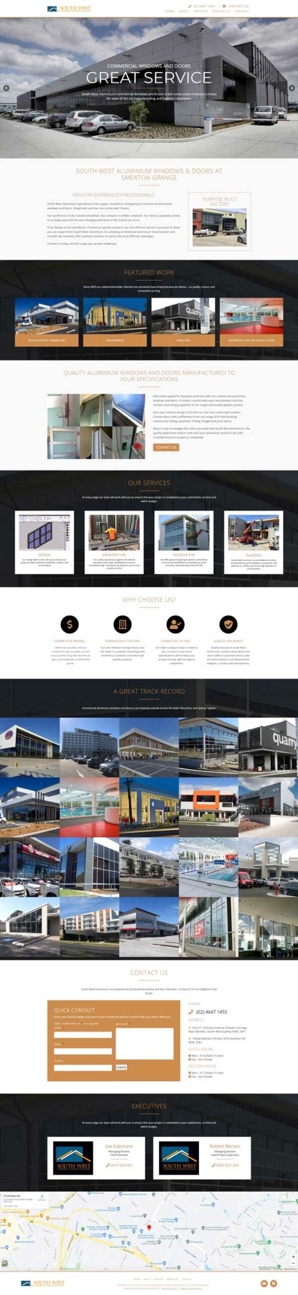 South West Commercial Windows & Doors website designed by Big Red Bus Websites - ezample 1