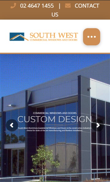 South West Commercial Windows & Doors website designed by Big Red Bus Websites - mobile view 