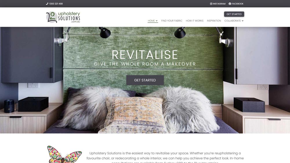 Upholstery website powered by WordPress