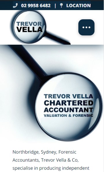 Trevor Vella Chartered Accountant website designed by Big Red Bus Websites - mobile view 