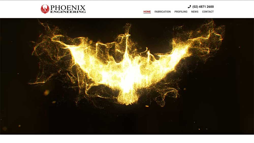 Phoenix Engineering Australia website designed by Big Red Bus Websites - desktop view 