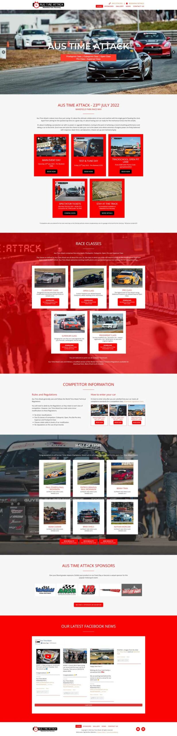 Aus Time Attack website designed by Big Red Bus Websites - ezample 1