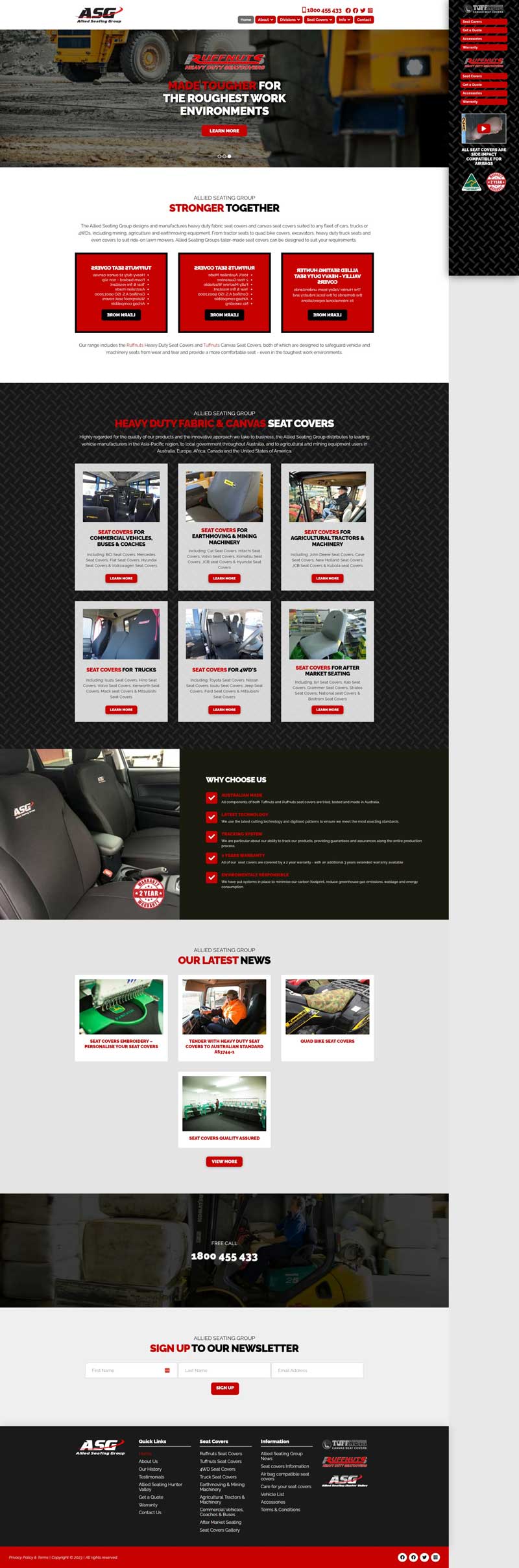 Allied Seating website designed by Big Red Bus Websites - example 2